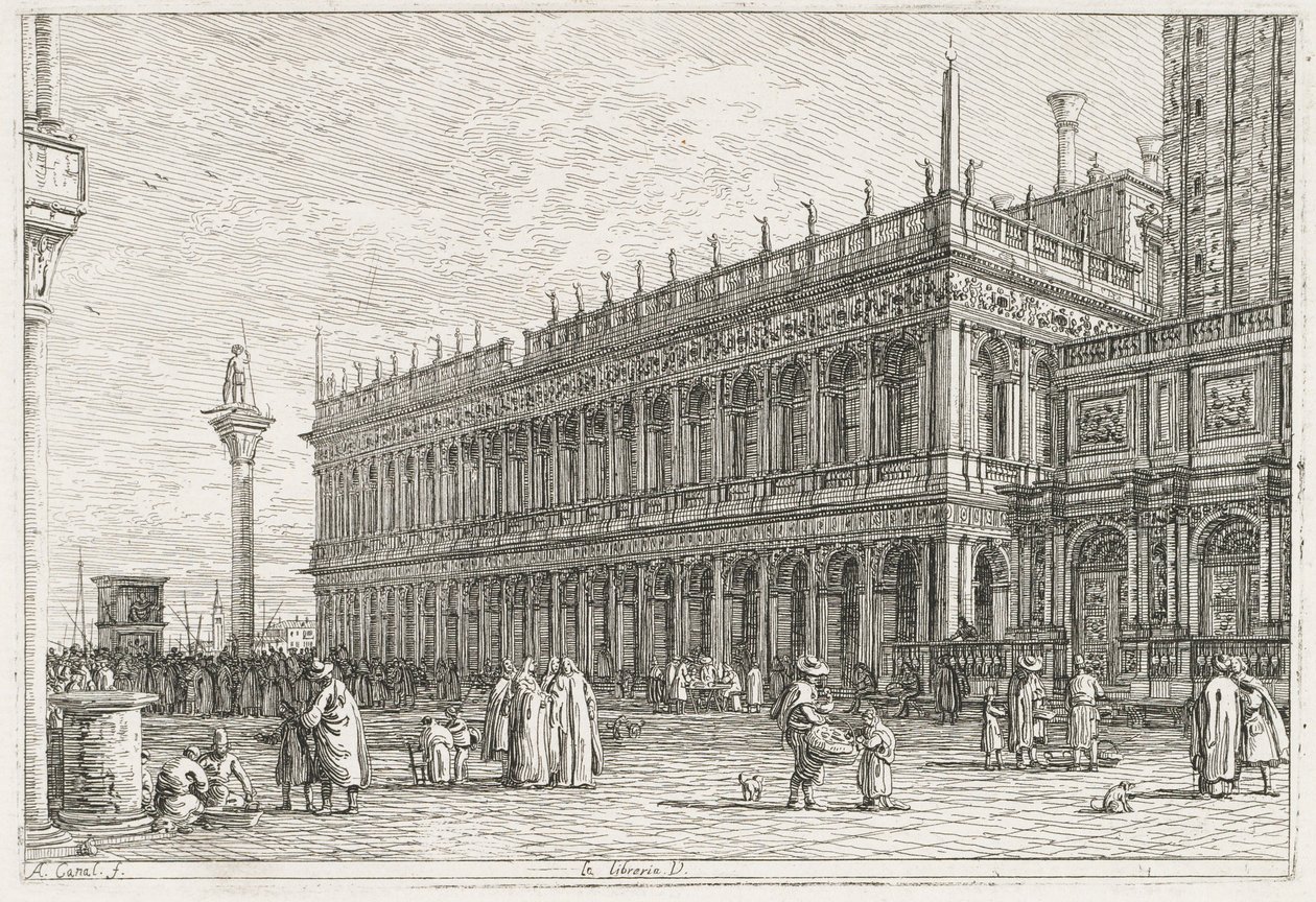 Exibições: A Biblioteca, Veneza, 1735-1746. de Giovanni Antonio Canal