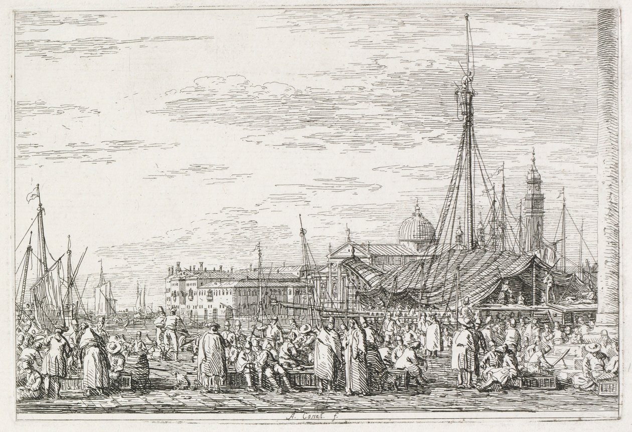 Exibições: O Mercado do Molo, 1735-1746. de Giovanni Antonio Canal