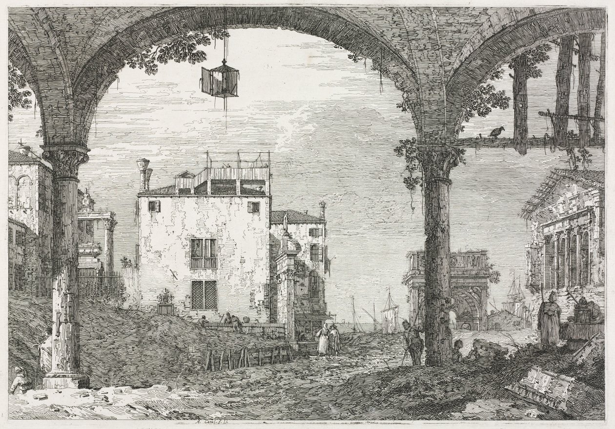 Vistas: O Pórtico com a Lanterna de Antonio Canaletto