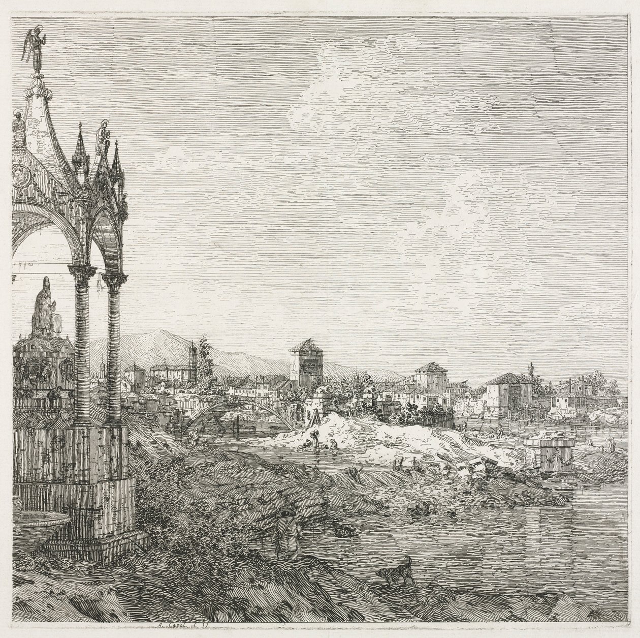 Exibições: O Sepulcro de um Bispo, 1735-1746. de Giovanni Antonio Canal