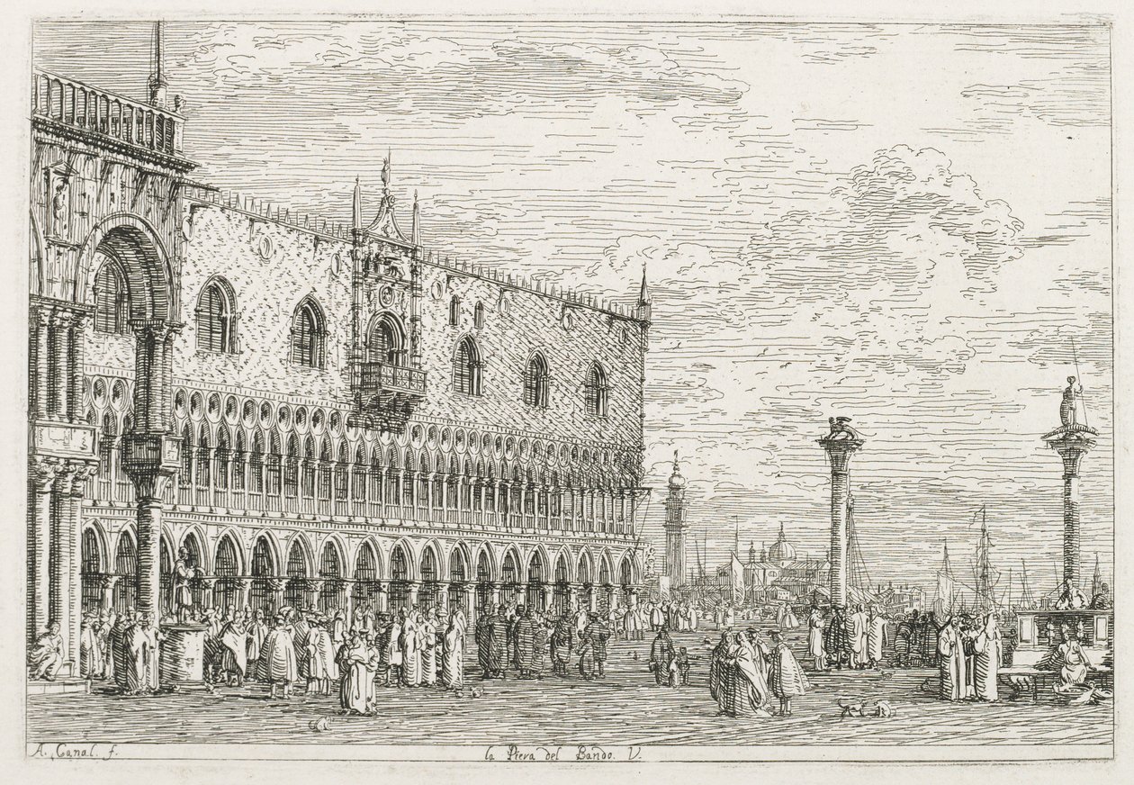 Exibições: A Pedra da Proclamação em Veneza de Antonio Canaletto