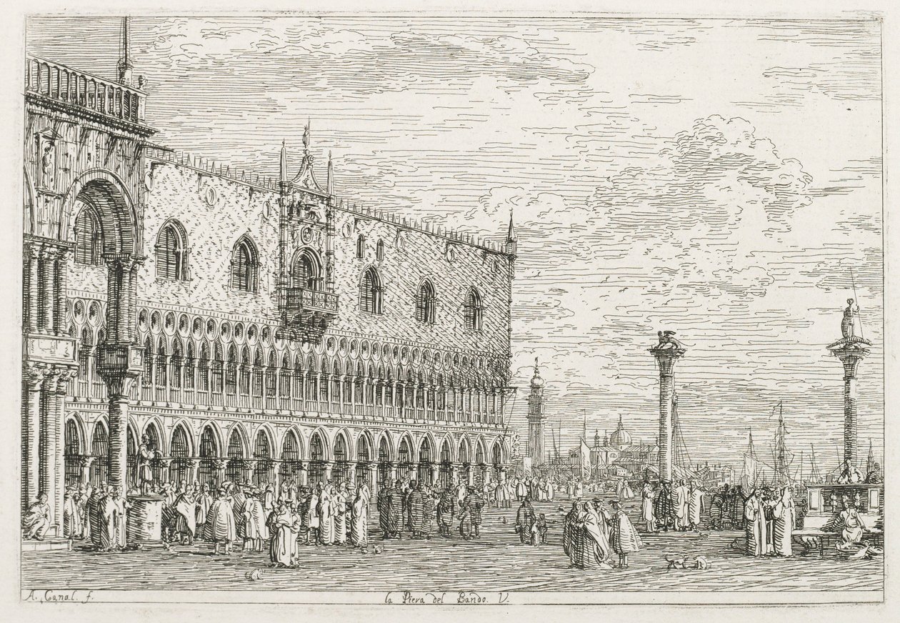 Exibições: A Pedra da Proclamação em Veneza, 1735-1746. de Giovanni Antonio Canal
