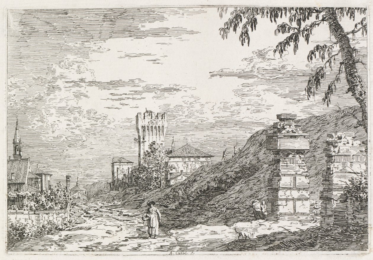 Vistas: Dois Pilares Arruinados de Antonio Canaletto