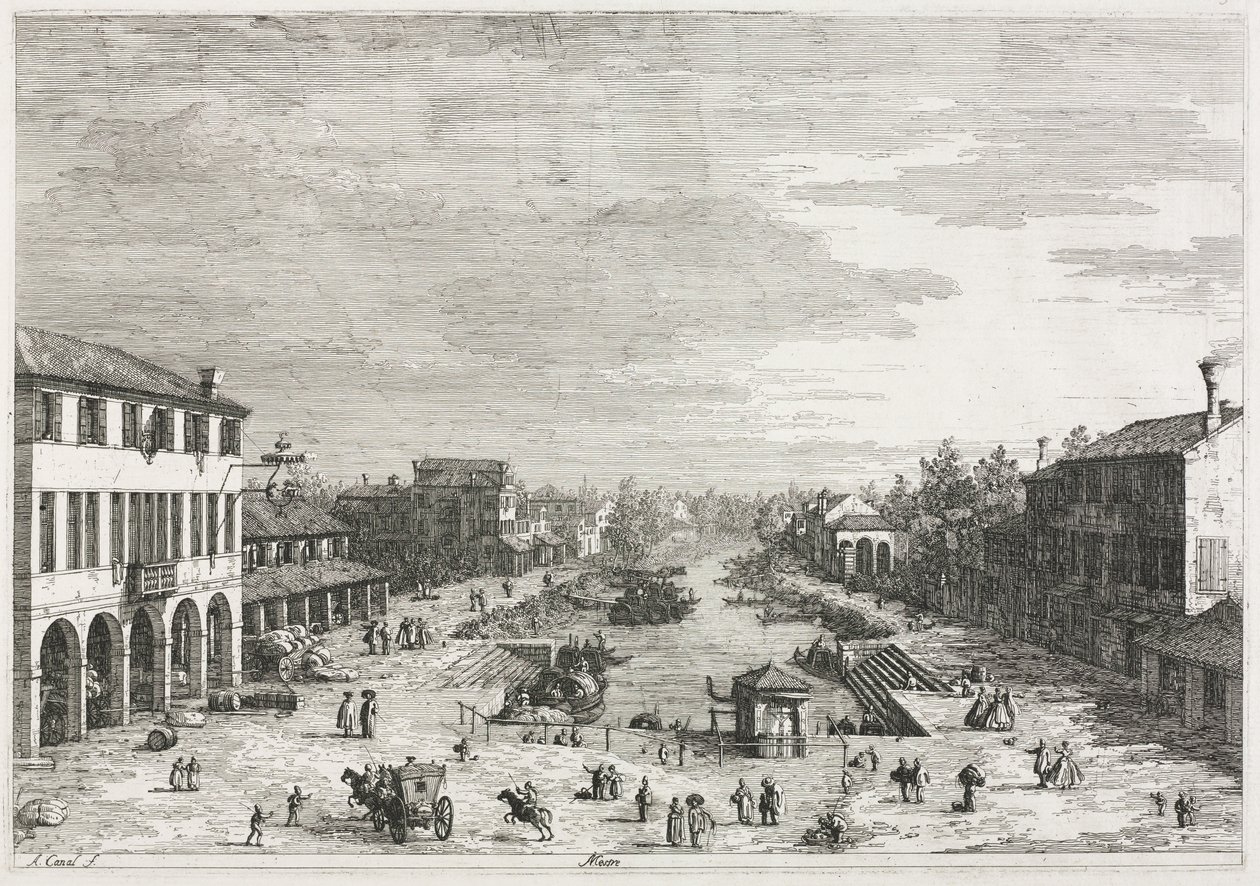 Vistas: Vistas de Mestre, uma cidade na província de Veneza de Antonio Canaletto