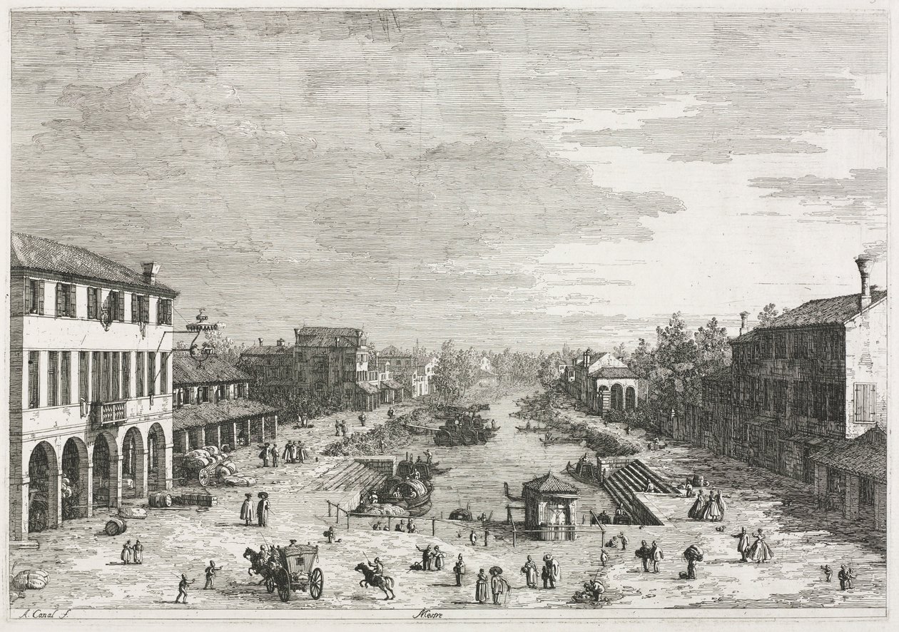 Vistas: Vistas de Mestre, uma cidade na província de Veneza, 1735-1746. de Giovanni Antonio Canal