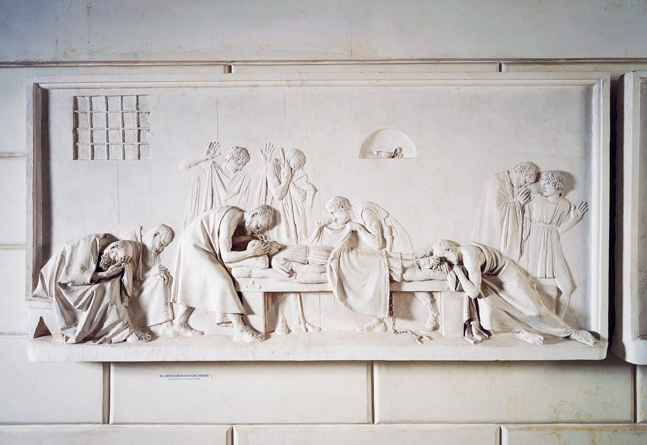 Crito fechando os olhos de Sócrates de Antonio Canova