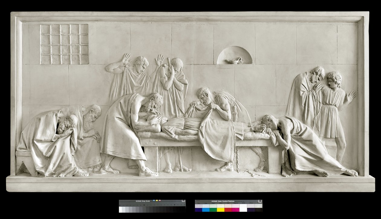 Crito fechando os olhos de Sócrates, 1790-92 (gesso) de Antonio Canova