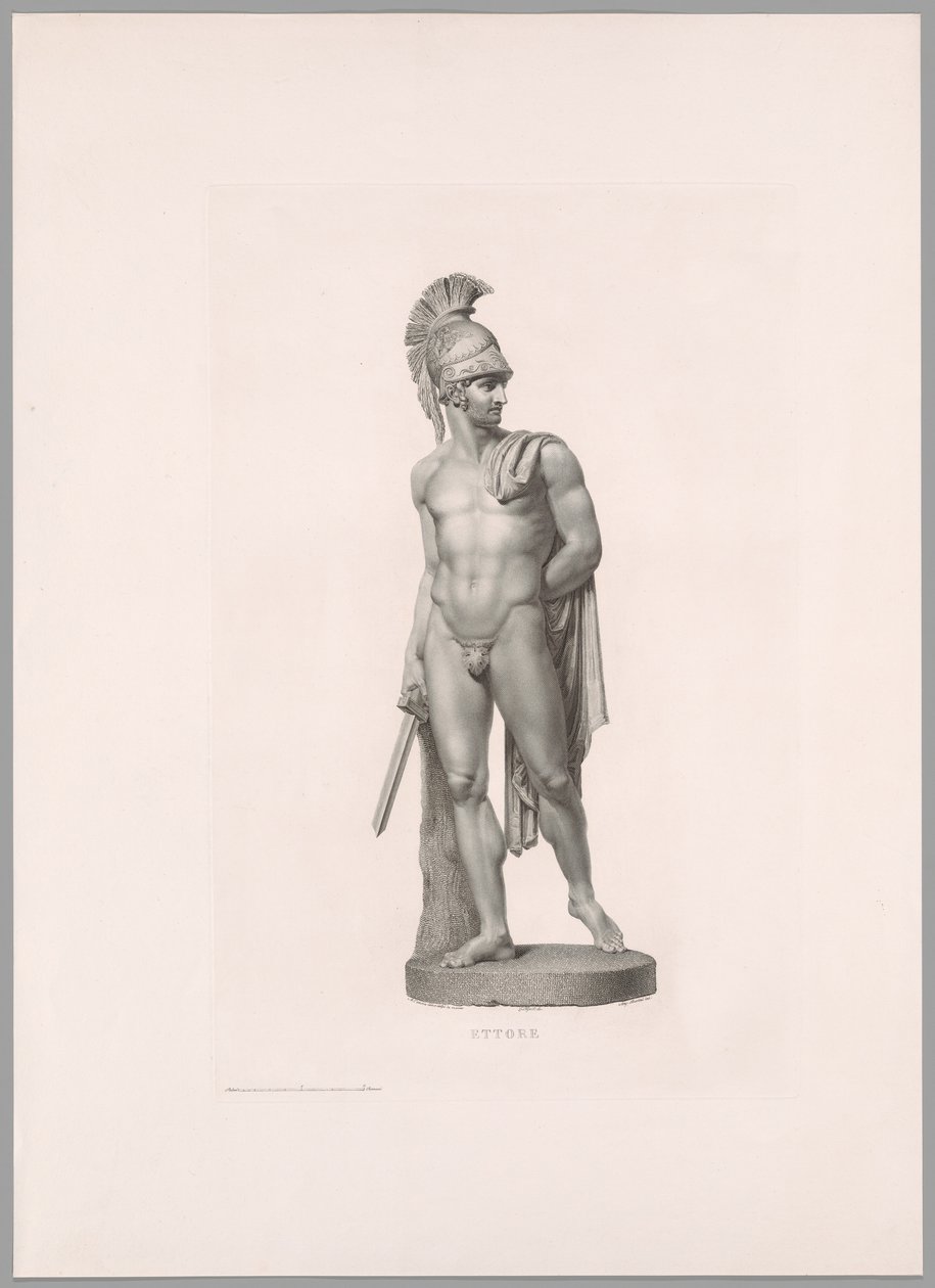 Ettore, Vista Frontal, da Oeuvre de Canova de Antonio Canova