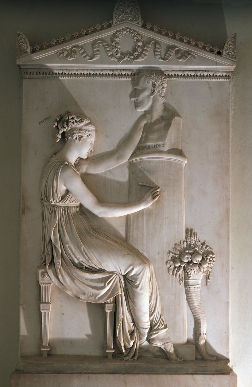 Estela funerária de Ottavio Trento por Antonio Canova (1757-1822), mármore, Convento de San Pietro em Vicenza, Veneto de Antonio Canova