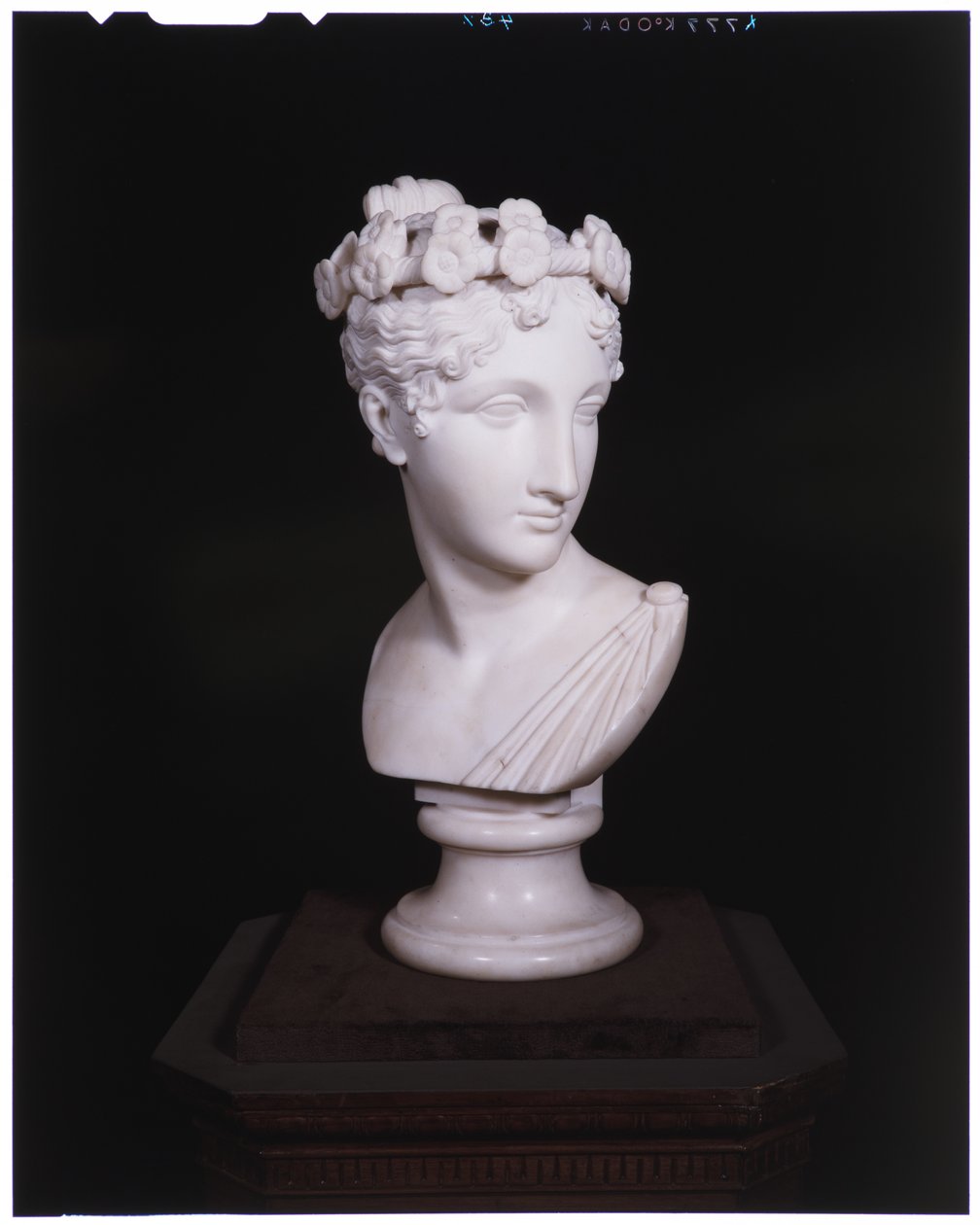 Cabeça de uma dançarina, 1820 (mármore) de Antonio Canova