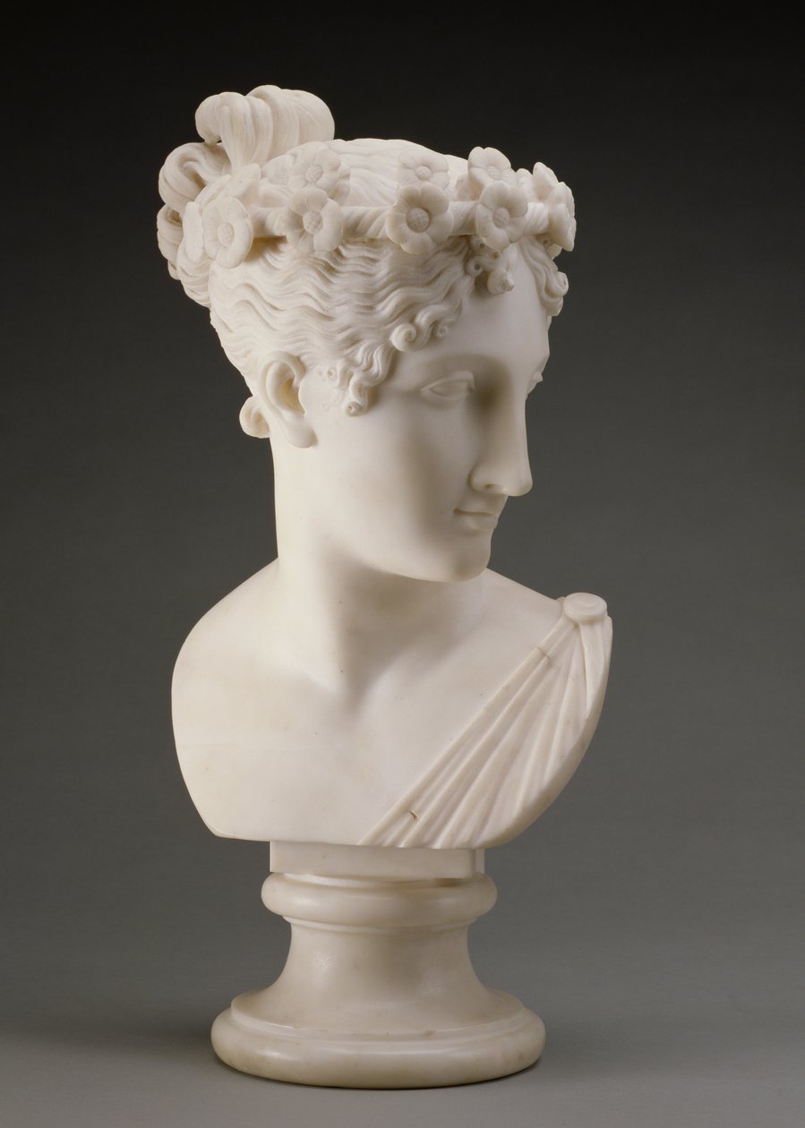 Cabeça de uma dançarina, 1820 (mármore) de Antonio Canova