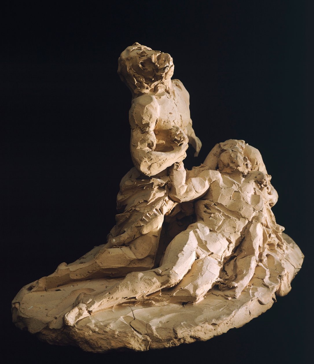 Lamentação de Cristo por Antonio Canova (1757-1822), modelo em barro, detalhe de Antonio Canova