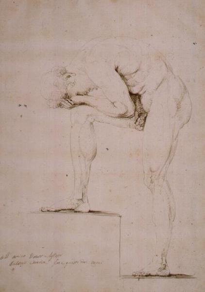 Choro Nú Masculino (lápis sobre papel) de Antonio Canova