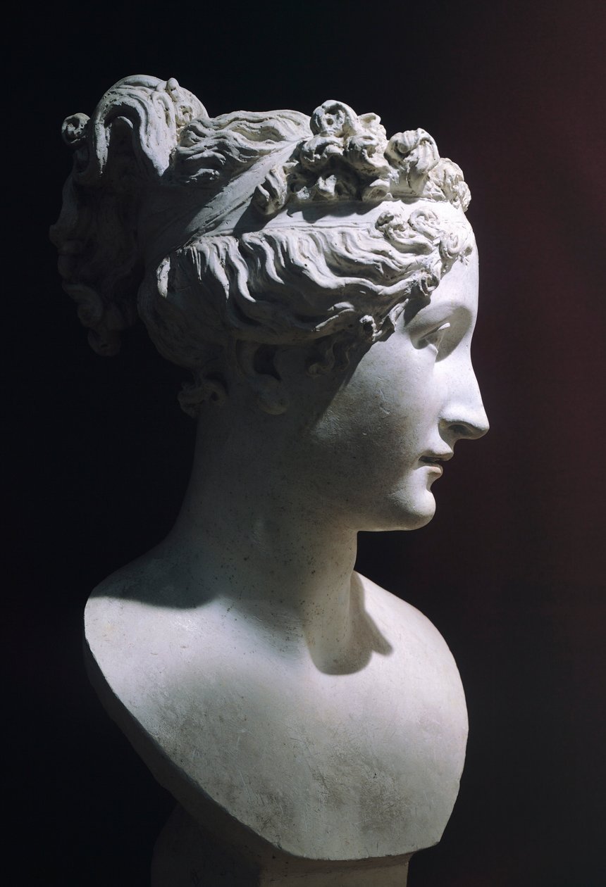 Paolina Borghese como Venus Victrix, de Antonio Canova (1757-1822), mármore branco de Antonio Canova