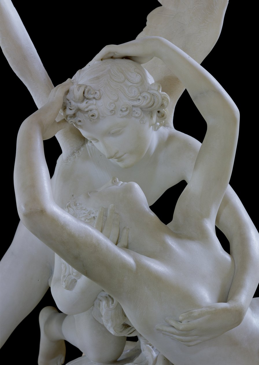 Psique Revived pelo beijo de Cupid detalhe de mármore de 123192 de Antonio Canova