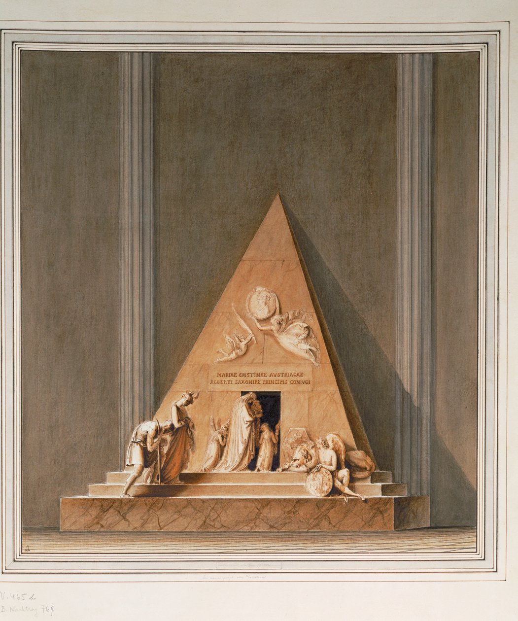 Esboço do túmulo da arquiduquesa Marie Christine, filha da imperatriz Maria Theresia e esposa do duque Alberto de Saxe-Teschen ... de Antonio Canova