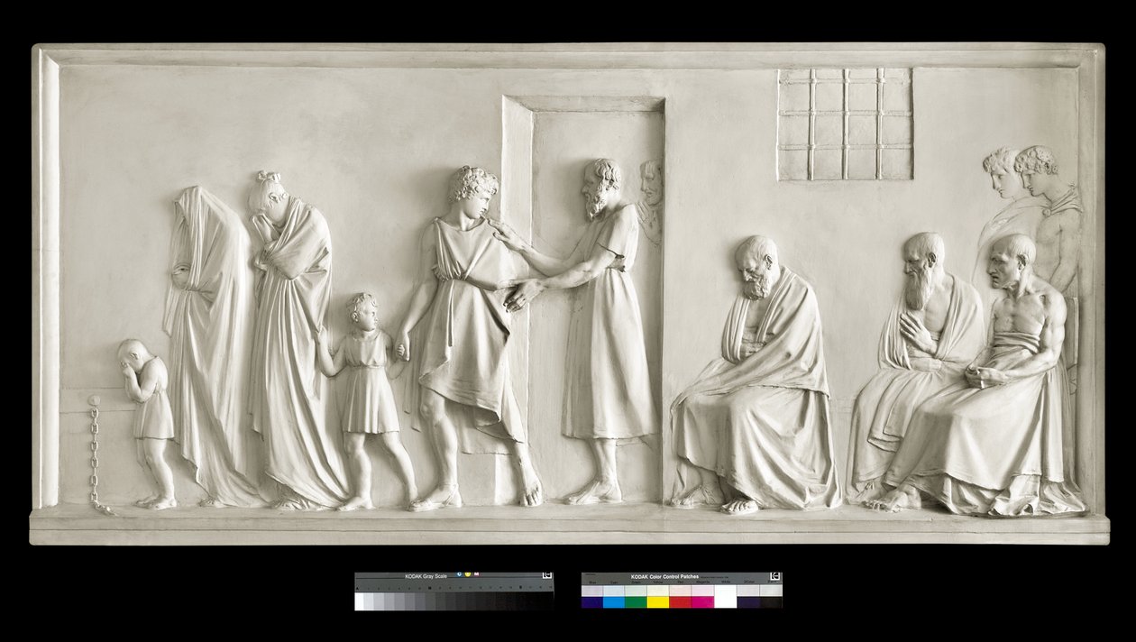 Sócrates deixando sua família, 1787-1790 (gesso) de Antonio Canova