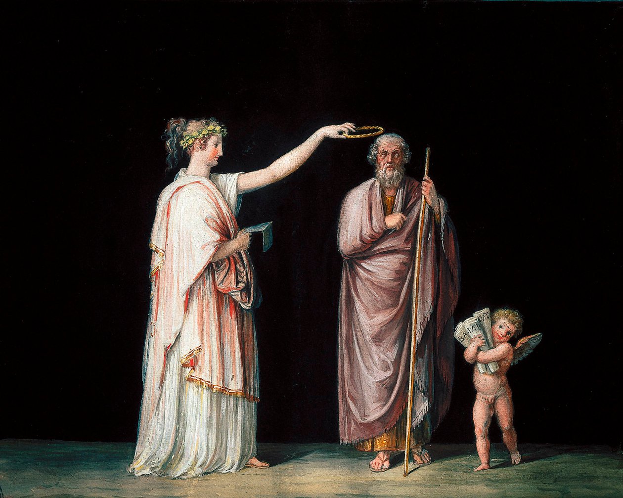 A Musa Calliope e o Homer. Tempera de Antonio Canova (1757-1822), cerca de 1798. de Antonio Canova