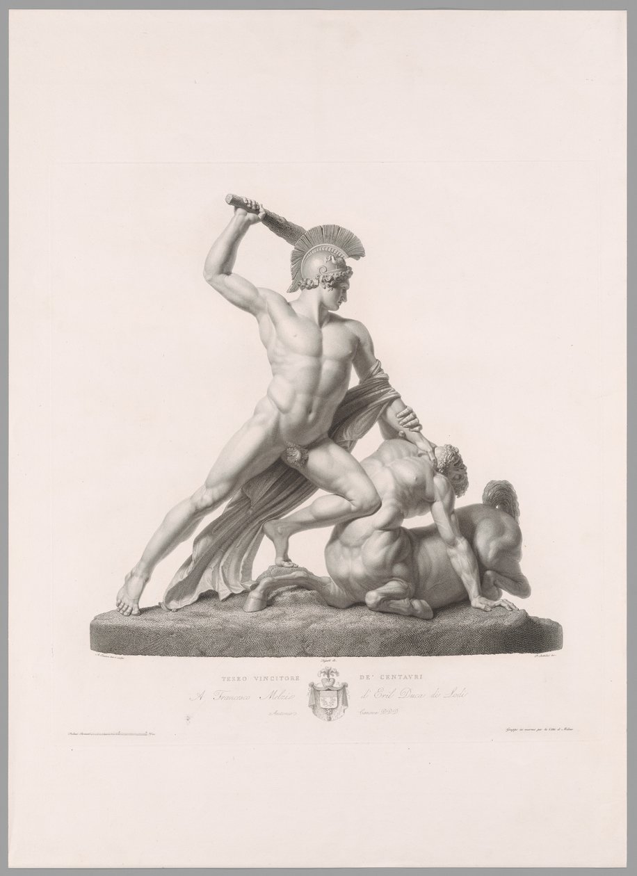 Teseu e Centauro, vista frontal, de Oeuvre de Canova de Antonio Canova