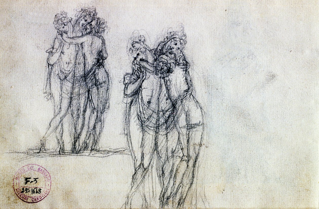 Dois esboços para The Three Graces de Antonio Canova