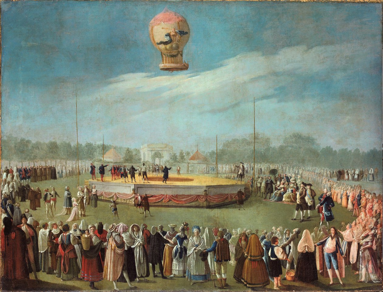 Ascensão do balão na presença do rei Carlos IV e da sua corte de Antonio Carnicero