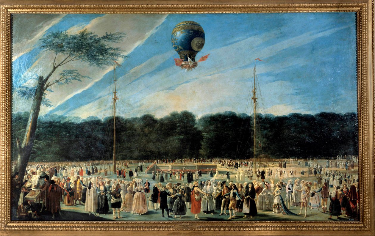 Voo de balão: "Subida de um balão de ar quente em Aranjuez" de Antonio Carnicero