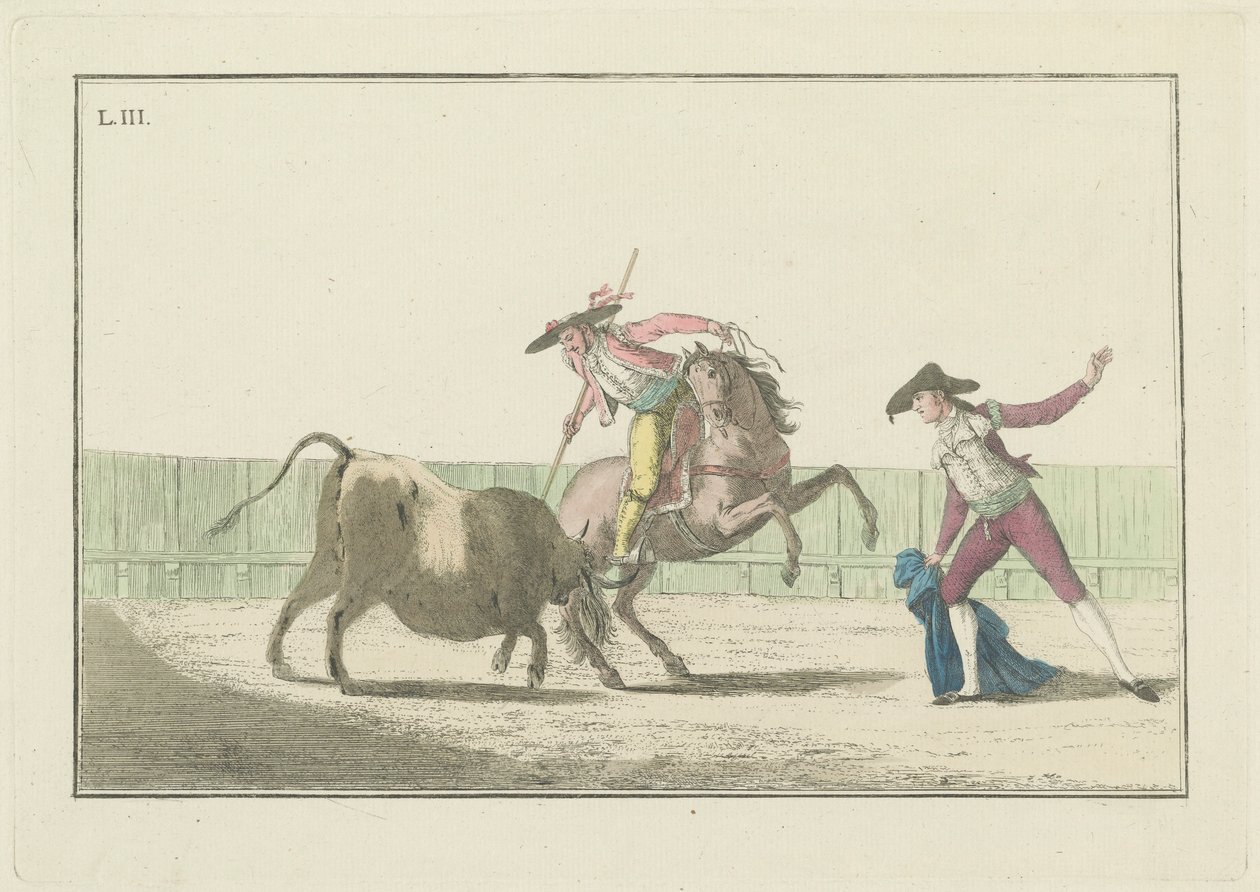 Placa III, da série Colecci?n de las principales suertes de una corrida de toros (Colecção das Principais Acções de uma Tourada) de Antonio Carnicero