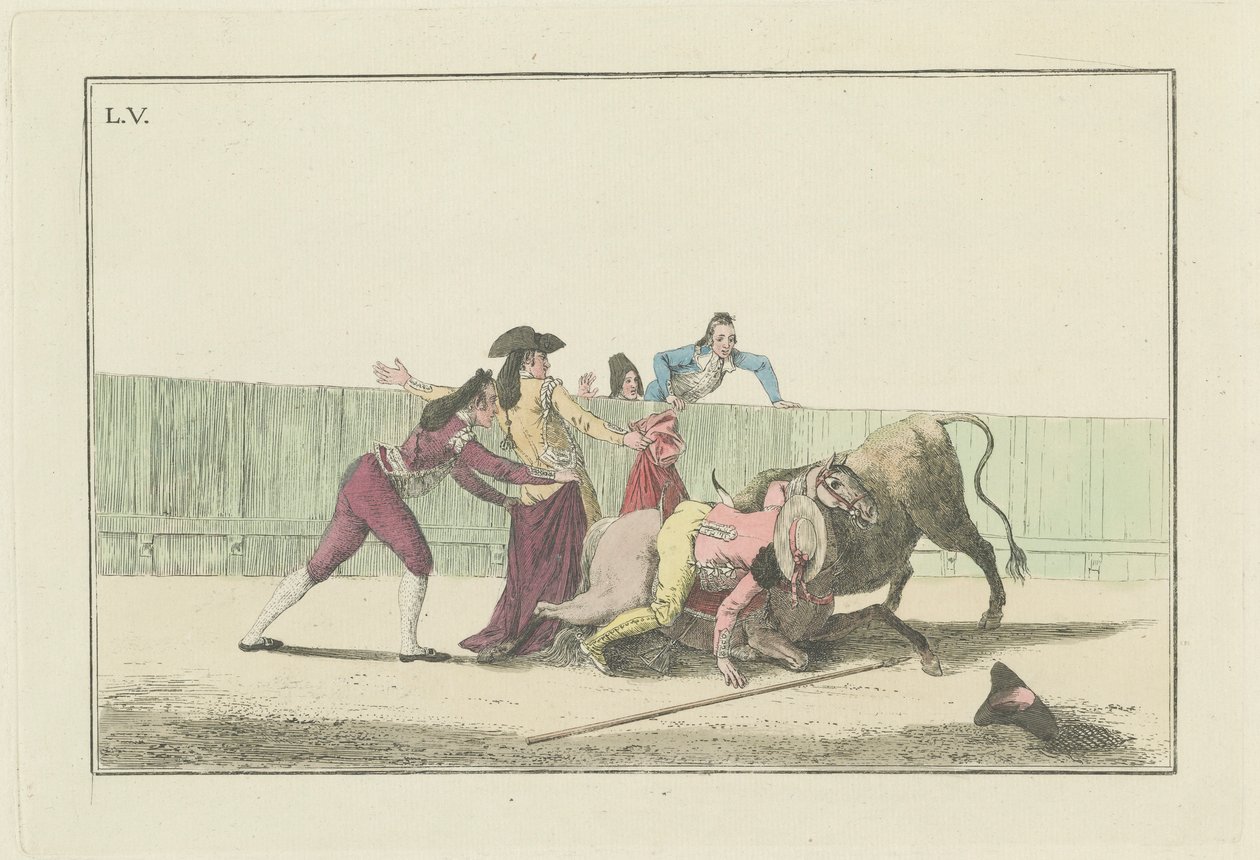 Placa V, da série Colecci?n de las principales suertes de una corrida de toros (Colecção das Principais Acções de uma Tourada) de Antonio Carnicero