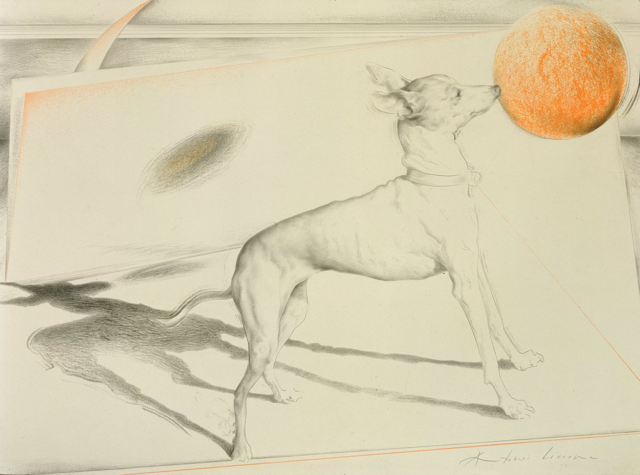 Space Dog (carvão e pastel sobre papel) de Antonio Ciccone