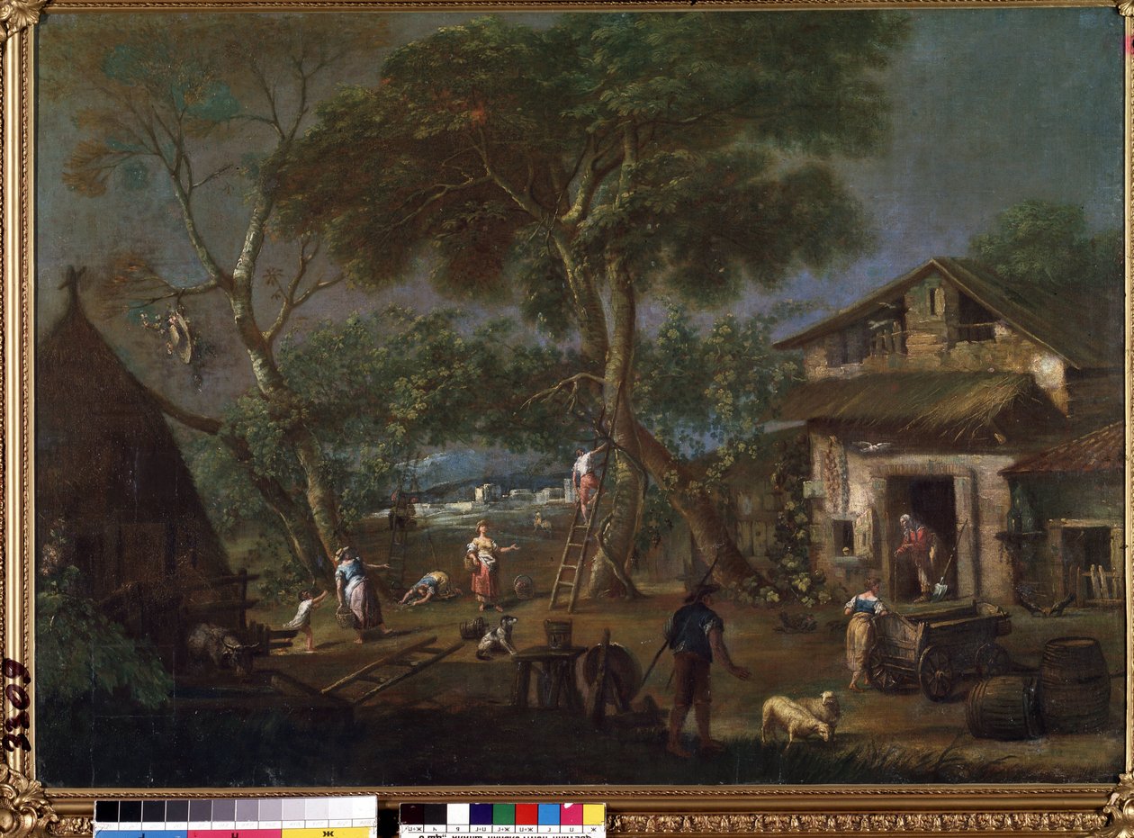 "Paisagem italiana Uma quinta na zona rural italiana. Pintura de Antonio Diziani (1737-1797) Mikalojus Konstantinas Ciurlionis Museum of Fine Arts, Kaunas, Lituânia de Antonio Diziani