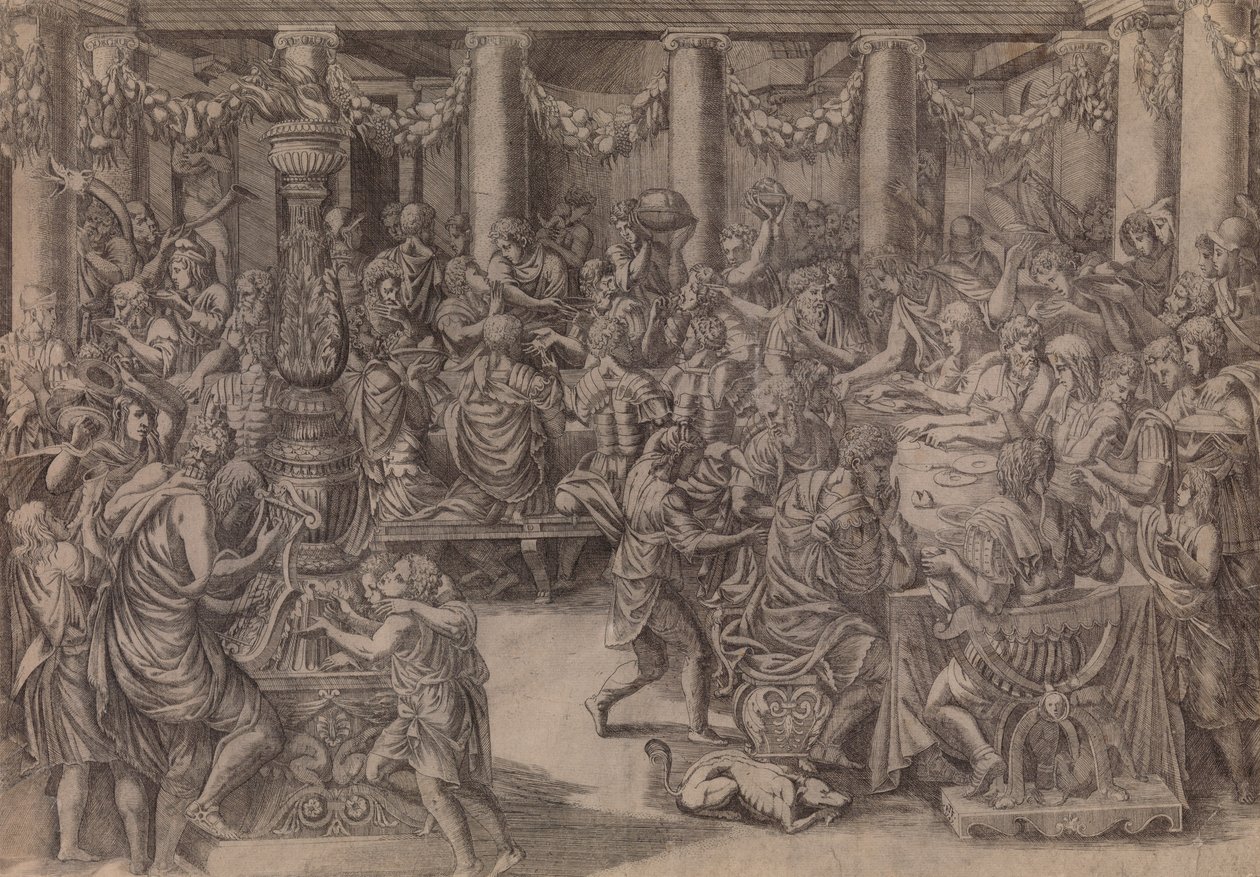 Banquete de Cipião, 1543. de Antonio Fantuzzi