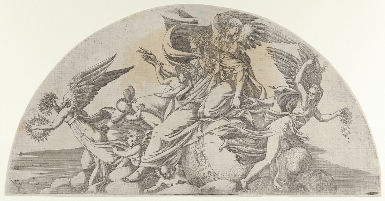 Deus sentado no mundo, 1540-45. de Antonio Fantuzzi