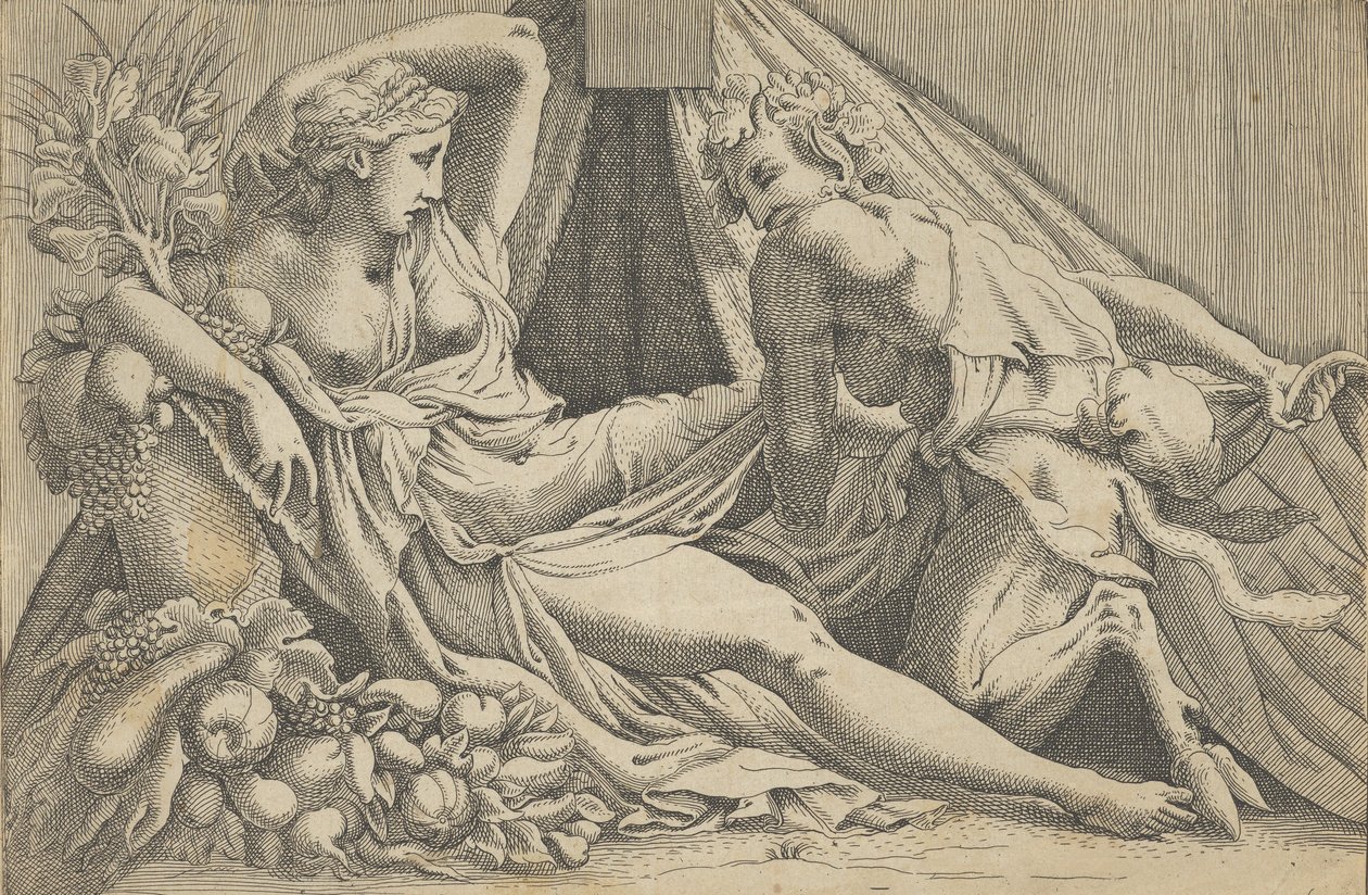 Júpiter e Antíope, 1540-45. de Antonio Fantuzzi