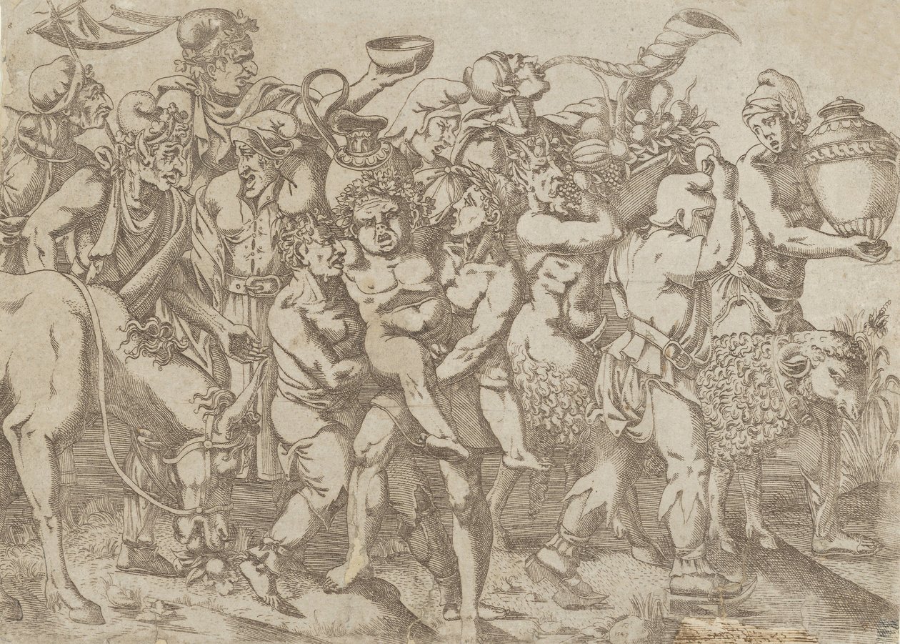 Sileno transportado, 1543 de Antonio Fantuzzi
