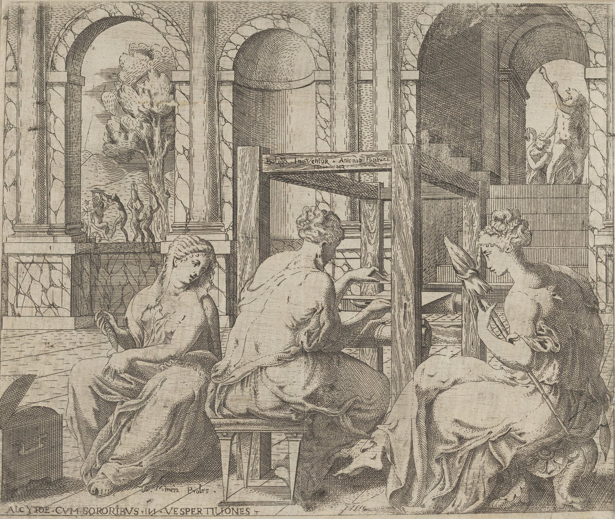 As Filhas de Minyas, 1545. de Antonio Fantuzzi