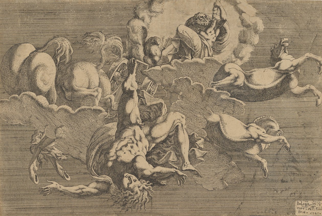A queda de Phaeton, 1545. de Antonio Fantuzzi