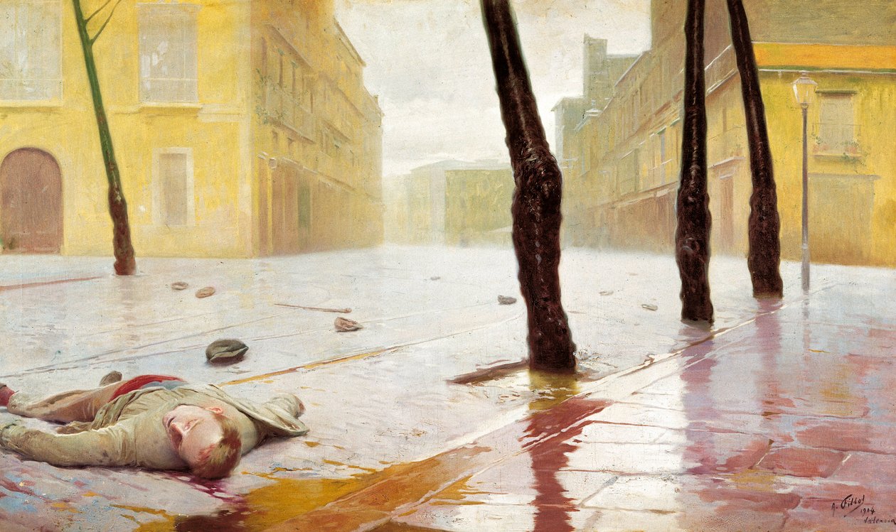 Depois da luta. Pintura de Antonio Fillol (1870-1930) de Antonio Fillol