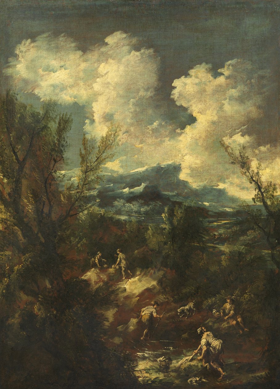 Paisagem com lavadeiras, 1711-35 de Antonio Francesco Peruzzini