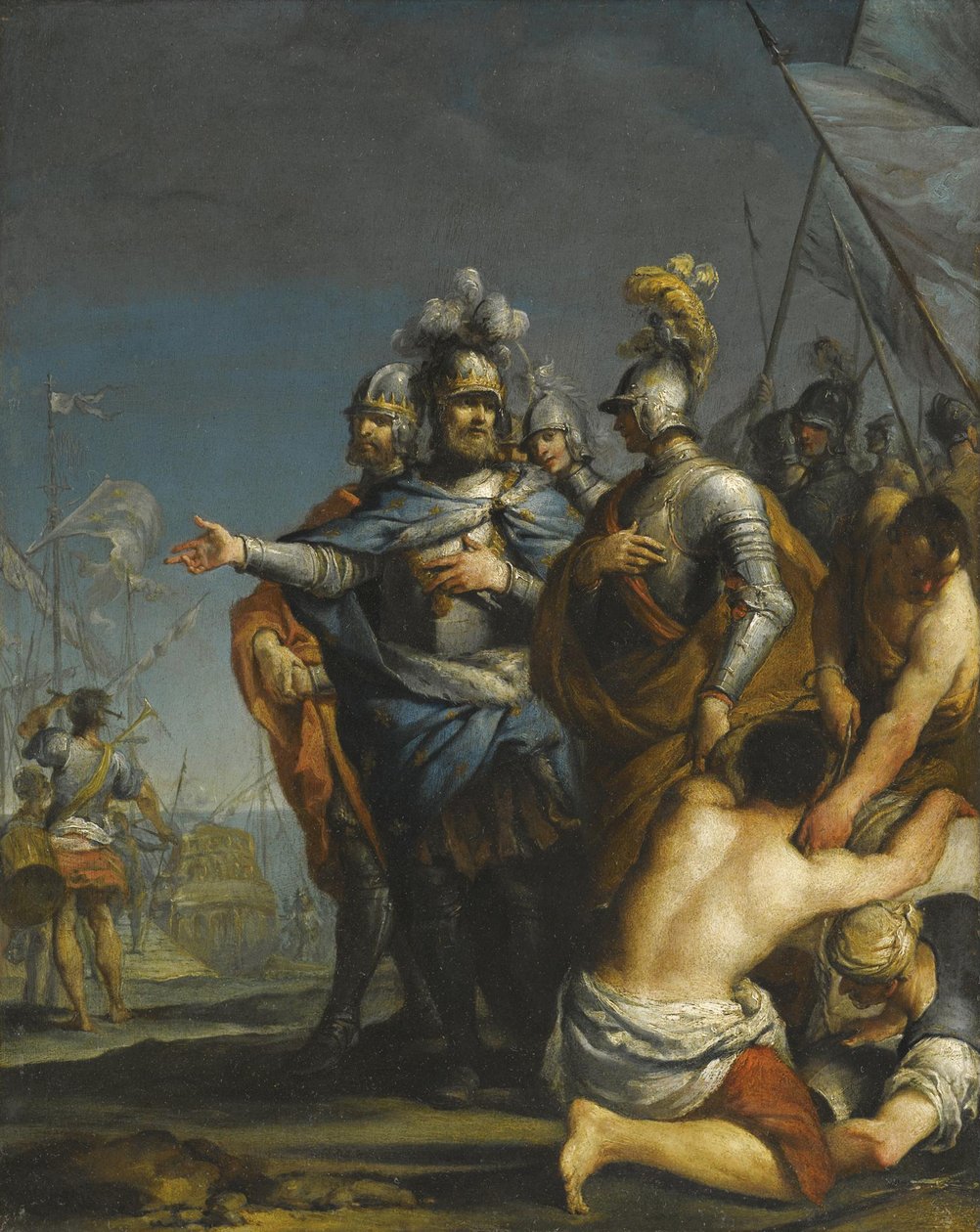Saint Louis partindo para a cruzada de Antonio Gionima