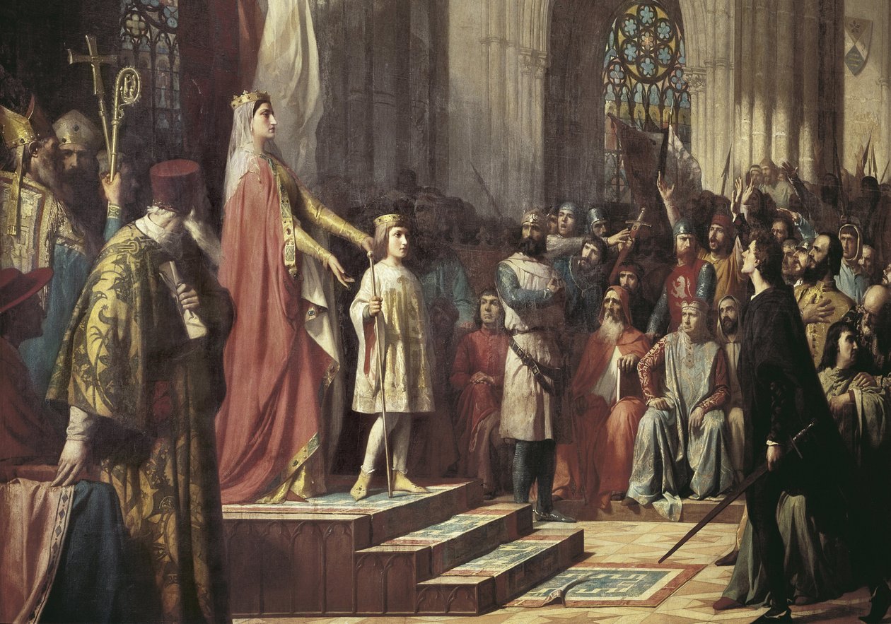 Maria de Molina apresenta o seu filho às Cortes de Valladolid. 1863 (óleo sobre tela) de Antonio Gisbert