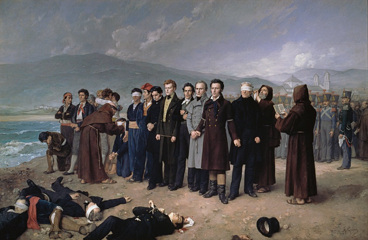 A execução de Torrijos e dos seus companheiros na praia de Málaga de Antonio Gisbert