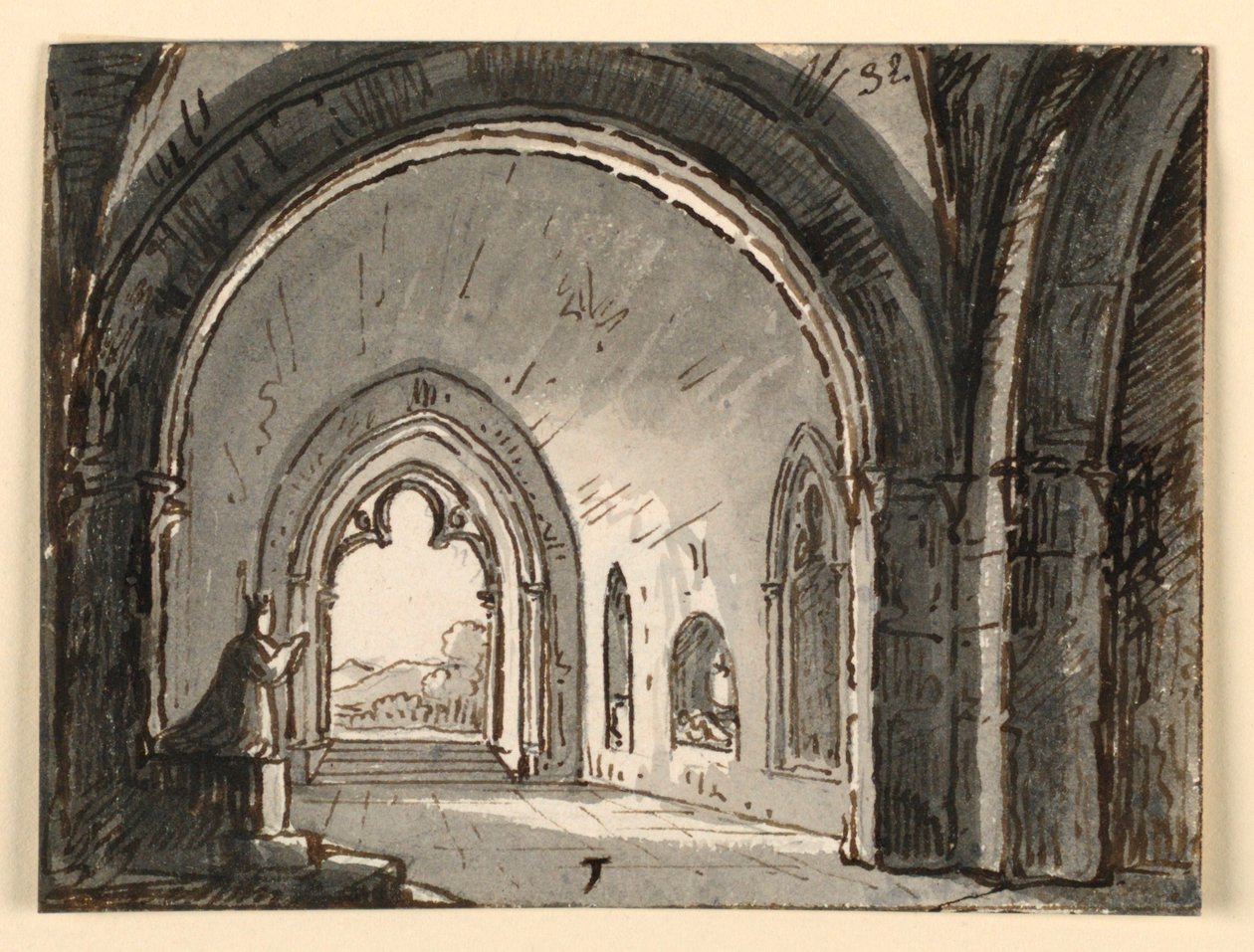 Interior da igreja perto de Faenza de Antonio Giuseppe Basoli