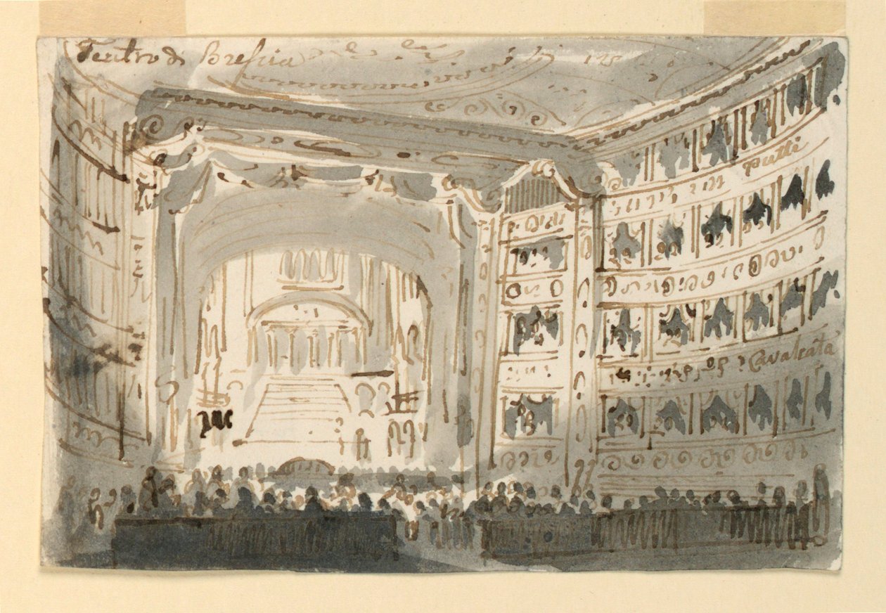 Interior do teatro em Brescia de Antonio Giuseppe Basoli