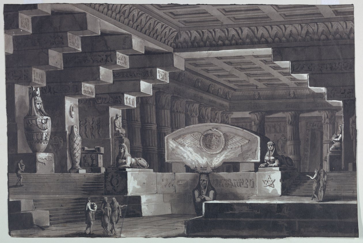 Cenário, Interior do Templo Egípcio de Antonio Giuseppe Basoli