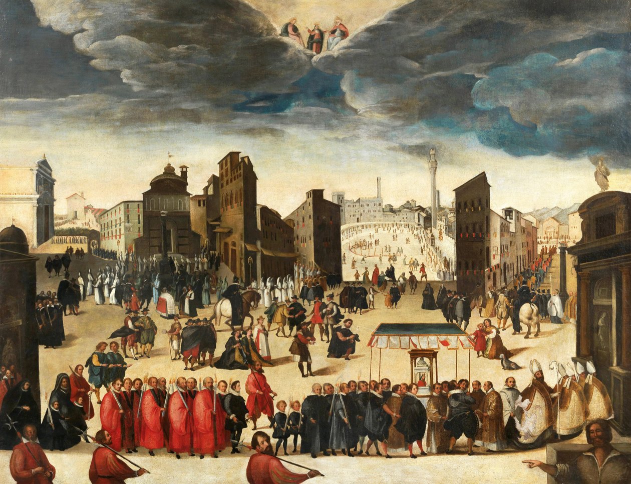 A procissão celebrando a consagração da Insigne Collegiata di Santa Maria, 23 de outubro de 1611. de Antonio Gregori