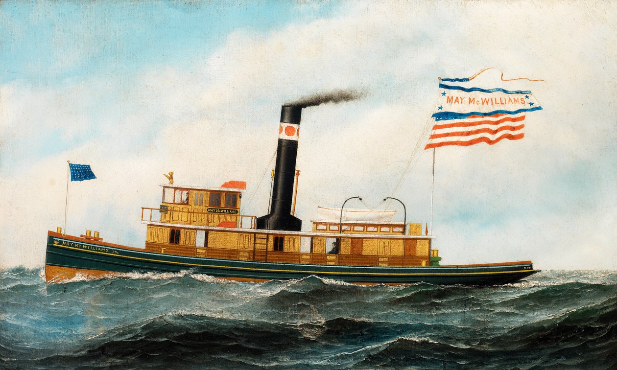 O rebocador oceânico May McWilliams, ca. 1895. de Antonio Jacobsen