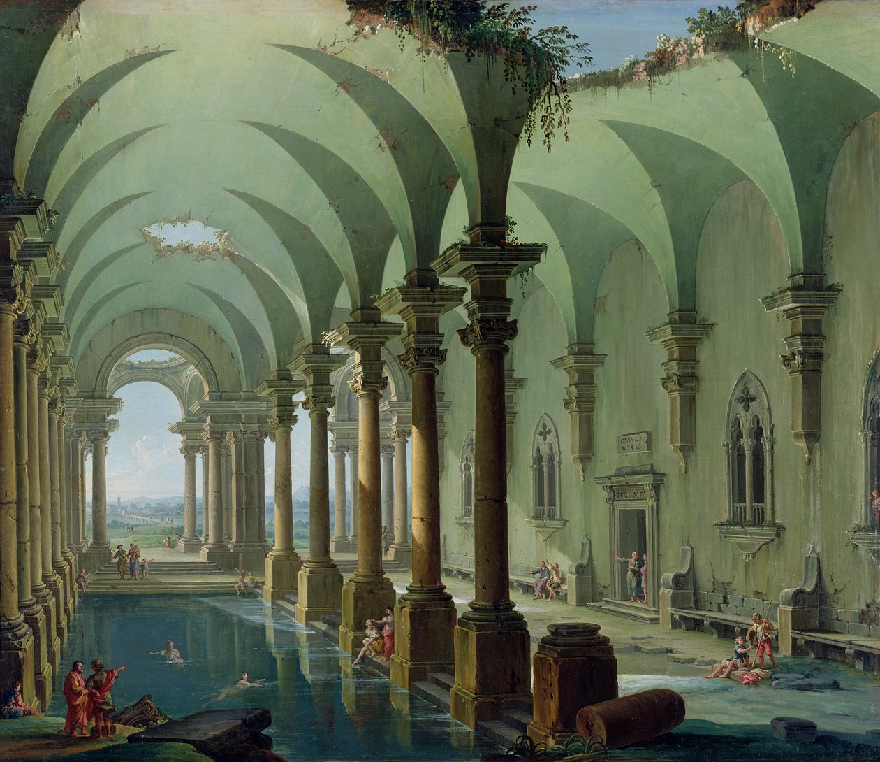 Fantasia arquitetônica (óleo sobre tela) de Antonio Joli