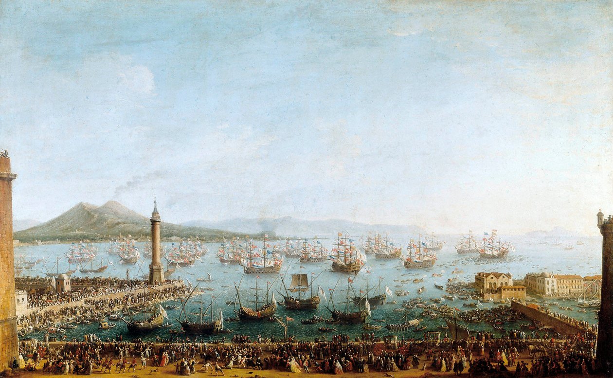Partida de Carlos de Bourbon para Espanha, vista do Porto de Antonio Joli
