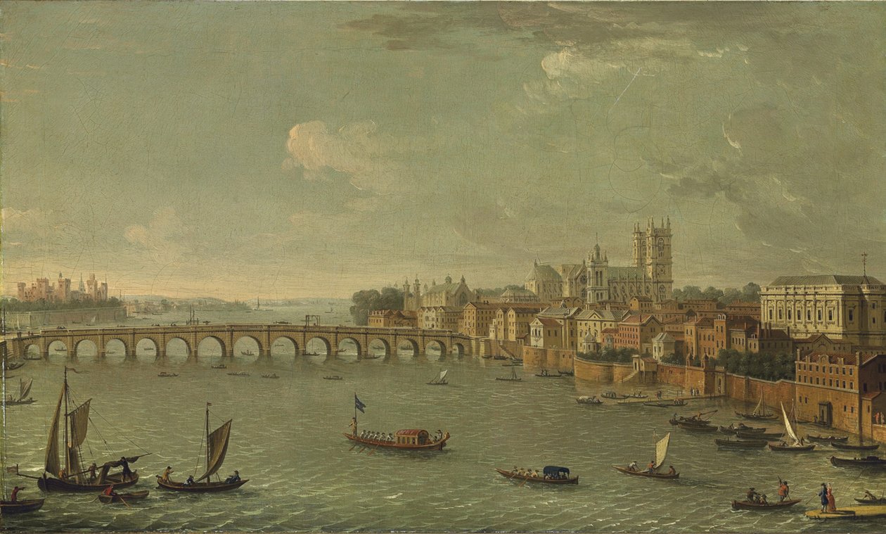 Quatro vistas de Londres: o Tamisa olhando para Westminster de Antonio Joli