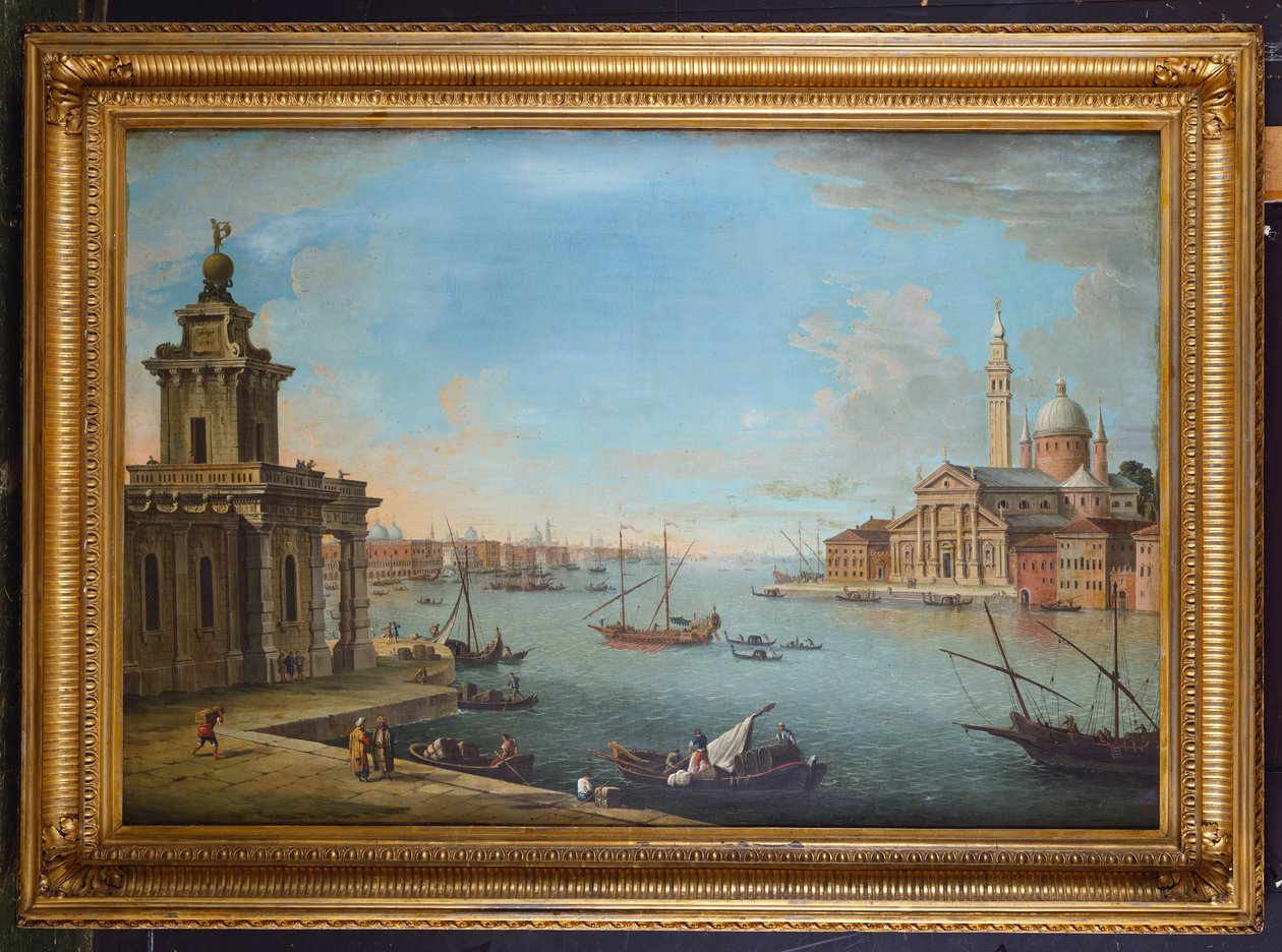 O Bacino di San Marco, Veneza, olhando para o leste, com a Igreja de San Giorgio Maggiore e a Dogana de Antonio Joli
